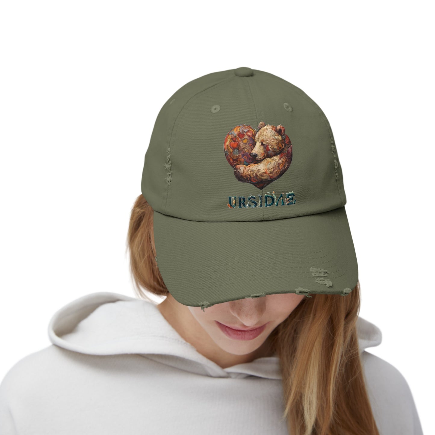BearHeart Unisex Distressed Cap